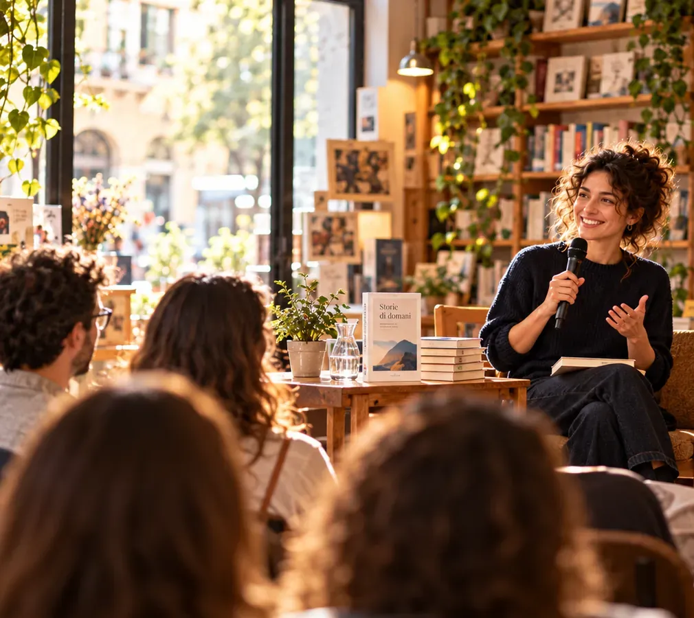 Interno della libreria — immagine generata con IA